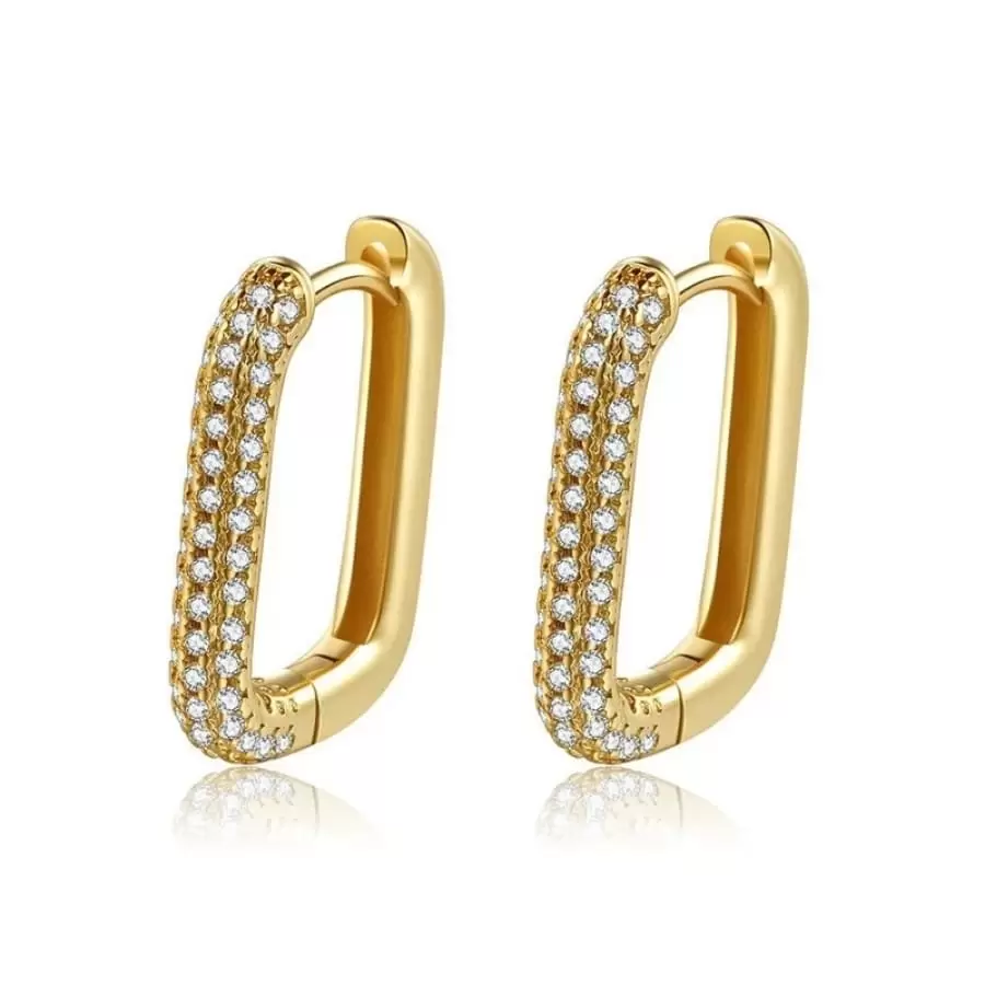 Geometric Five star Zircon Earrings