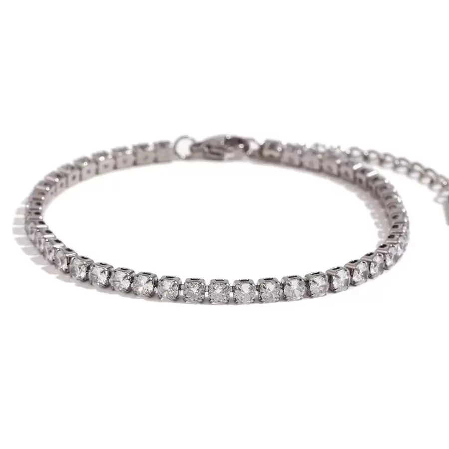 Geometric Silver Stone Bracelet